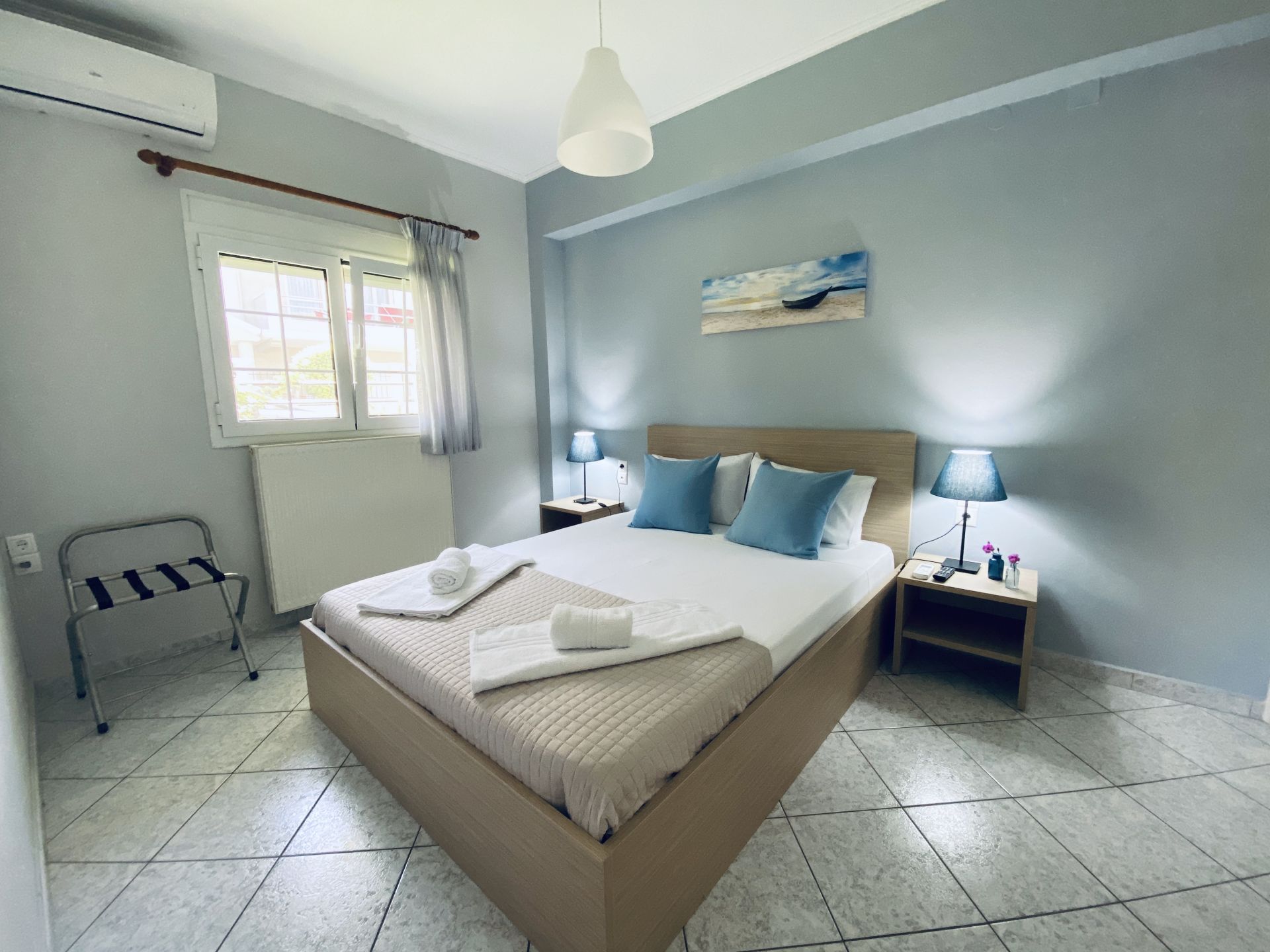 Lefkada Blue - Light Blue Apartment Bedroom